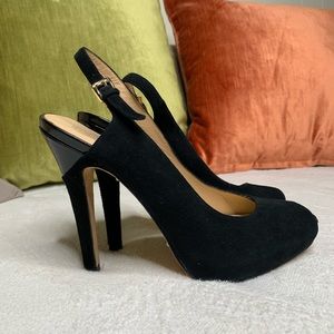 Boutique 9 BT Raven peep toe suede genuine leather